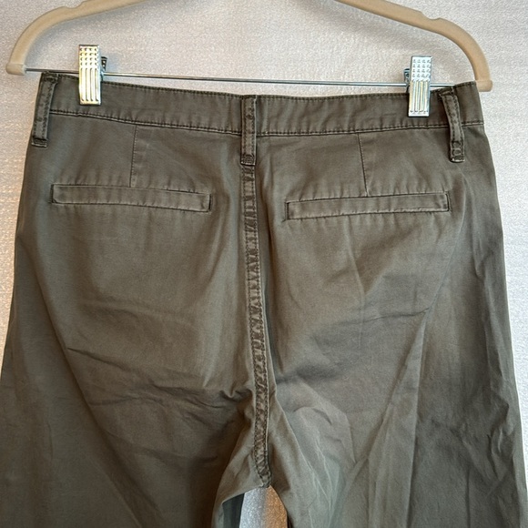 J. CREW Slouchy Boyfriend Chino Olive Green 100% Cotton Pleated Pants . Size 25 - Picture 5 of 7